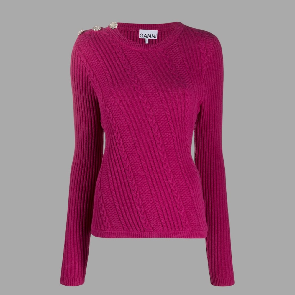 GANNI cable knit jumper top